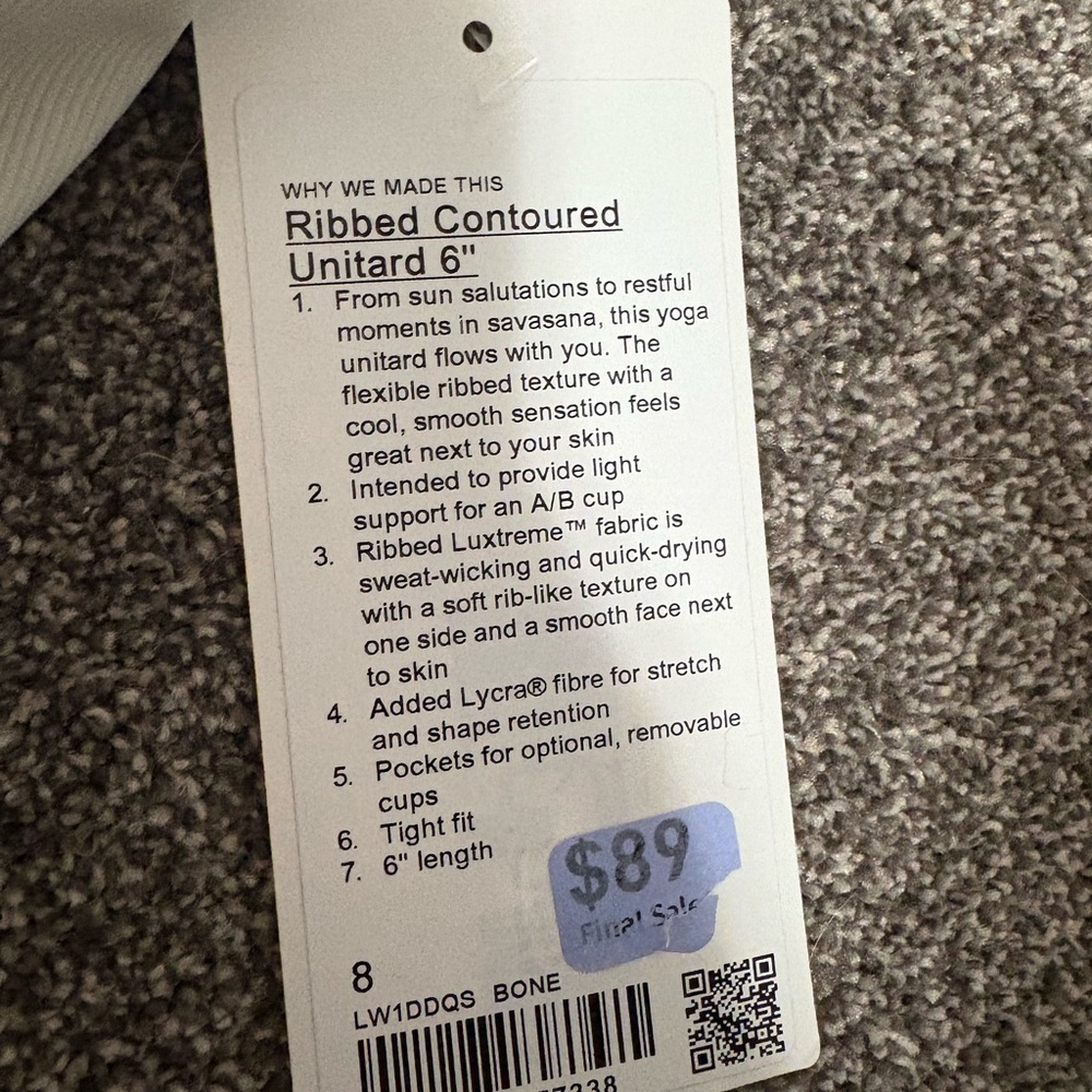 Lululemon Ribbed Contoured Unitard 6” - Picture 4 of 4